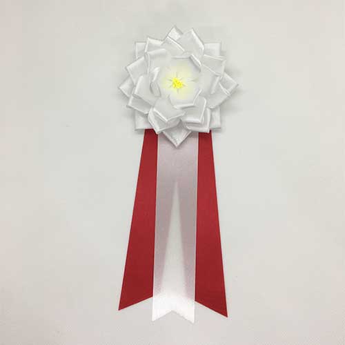 渡辺徽章 徽章リボン 中リボンバラ 白 12個入