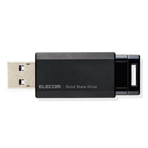 SSD 外付け ポータブル 250GB 小型 ノック式 USB3.2(Gen1)対応 ブラック PS4 PS4Pro PS5