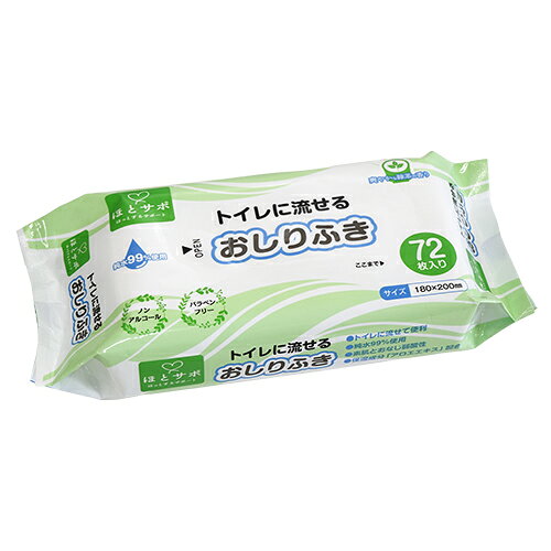●爽やかな緑茶の香りの流せるおしりふき。●入数：2592枚（72枚×36パック）●タイプ：ノンアルコールタイプ●寸法：本体＝幅270×奥行105×高さ50mm、シート＝約200×180mm●香り：爽やかな緑茶の香り●材質：パルプ、レーヨン●原産国：中国●パラベンフリー●純水99％使用●素肌と同じ弱酸性●保湿成分「アロエエキス」配合●材質：パルプ、レーヨン●ノンアルコールタイプ●爽やかな緑茶の香り●薬事法区分：雑品（拭き取り用途のため）リニューアルに伴い、パッケージ・内容等予告なく変更する場合がございます。予めご了承ください。広告文責：楽天グループ株式会社050-5212-8316