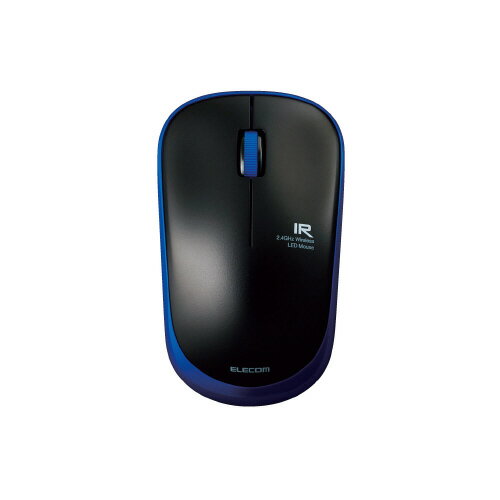 ワイヤレスマウス USB 3ボタン IR LED 静音 省電力 シンメトリーデザイン PS5 ブルー