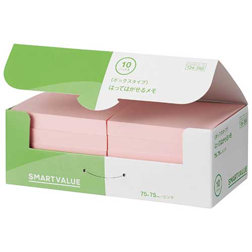 Rakuten - ふせんBOX 75*75mm桃 P434J-P-10