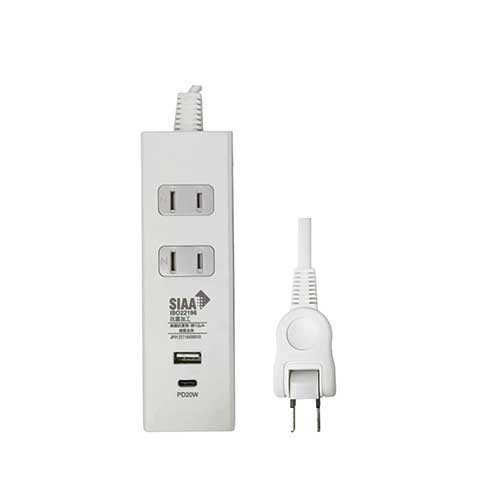 HIDISC 抗菌USBポートタップ1.5m HDK15T2UC20WH