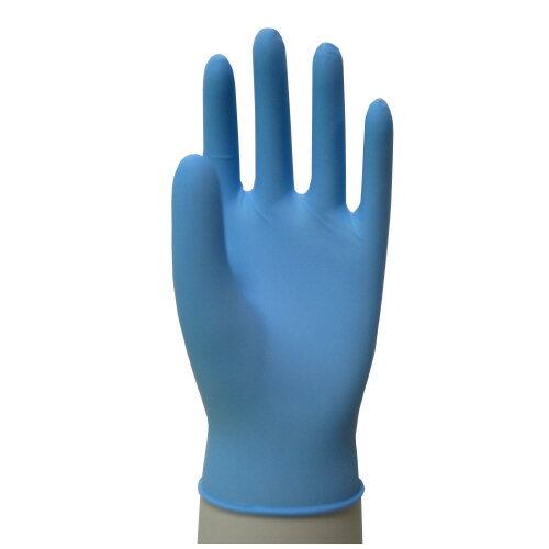 モデルローブ No.981 ニトリル 使いきり手袋 Mサイズ 100枚×12個 セット 粉つき ブルー 使い捨て 食品衛生法適合