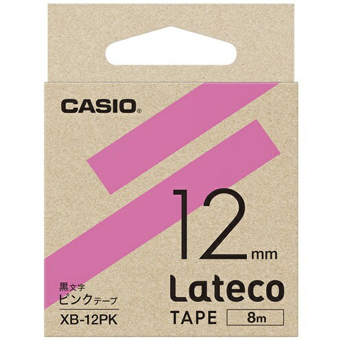 ラテコ専用テープXB-12PK ピンクに黒文字