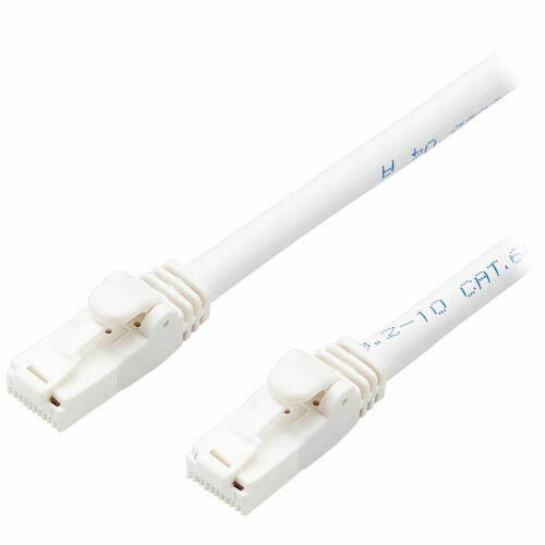 LANケーブル CAT6A対応 2m 爪折れ防止 簡易パッケージ EU RoHS指令準拠 ヨリ線 ホワイト