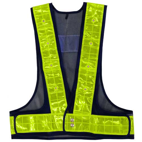 キタムラ産業 フラッシャーベスト 紺メッシュ／黄反射