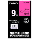 蛍光テープ XR-9FPK 桃に黒文字 9mm