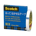 スコッチ はってはがせるテープ 811-3-12, 大巻, 12 mm x 30 m 811-3-12 字が書ける コピーできる マット スコッチ