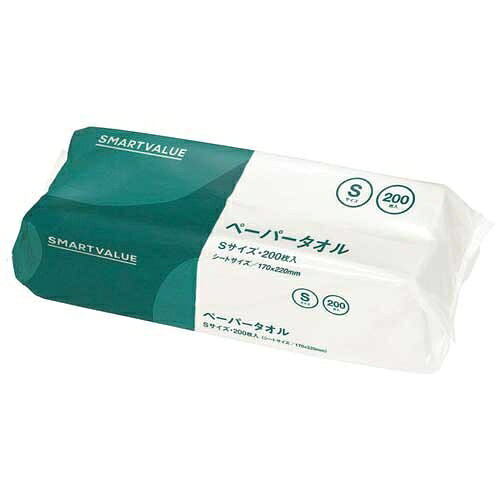 ●吸水力にすぐれた使いやすいペーパータオル。優れた吸水力。そのままでも使えるパック包装。●品名：ペーパータオル●サイズ：S(エコノミー)●1パック入数：200枚●入数：210パック●タイプ：シングル●質感：ハード●材質：古紙パルプ●シート寸法：170×220mm●パッケージ(幅×奥×高)：約220×87×65mm●製造国：日本製●単品1パックの「153468：ペーパータオルS 200枚 N241J-S」、まとめ買いの42パック入りの「157386：ペーパータオルS 200枚*42個 N241J-S-42」もございます。●サイズ違いのMサイズ(レギュラー)の取り扱いもございます。リニューアルに伴い、パッケージ・内容等予告なく変更する場合がございます。予めご了承ください。広告文責：楽天グループ株式会社050-5212-8316