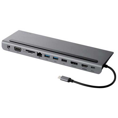 エレコム USB Type C ドッキングステーション ハブ 11-in-1 PD 85W出力 シルバー