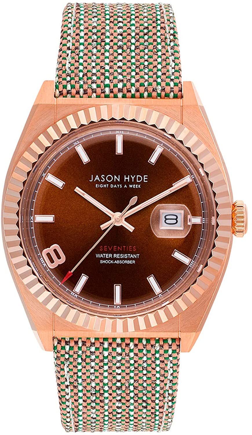 JASON HYDE ジェイソン・ハイド 腕時計 メンズ I HAVE A DATE オーガニックウール ゴールド×ブラウン J..