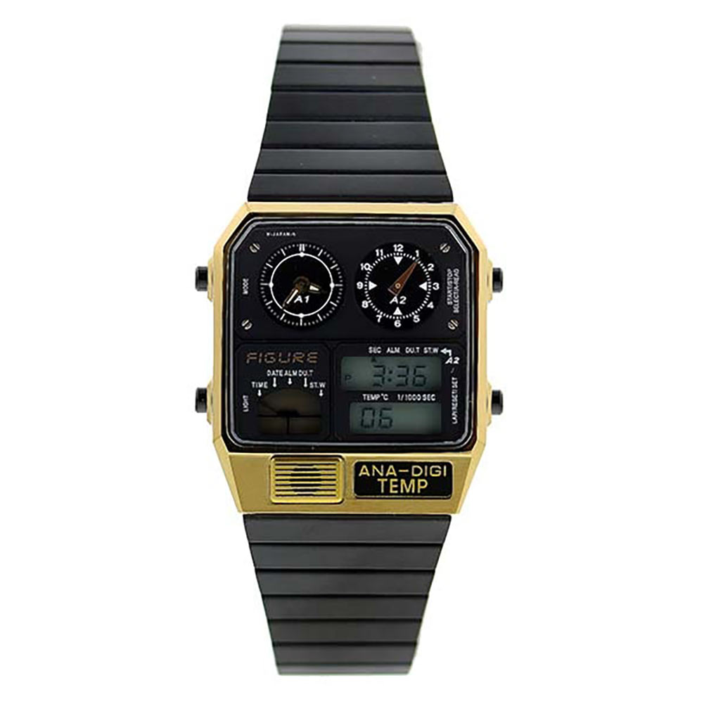 アナデジテンプ シチズン 腕時計 FIGURE CITIZEN メンズ ブラック×ゴールド ショップ別注 復刻モデル BN1-127-51