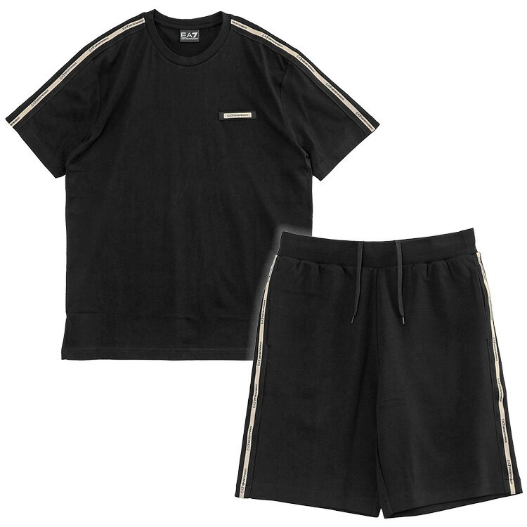 ブランドエンポリオ アルマーニ EMPORIO ARMANI 商品番号7M001476/7M001481-AF10375 素材トップス：コットン100%、ボトムス：コットン63%＋ポリエステル37%、テープ：ポリエステル100% カラーUC001 仕様トップス：クルーネック、半袖、胸元にコントラストカラーのEA7ロゴ、肩部分にロゴテープ、ボトムス：ウエストゴム＋ドローコード、サイドポケット 生産国CAMBODIA 付属品商品タグ ◆エンポリオ アルマーニ EMPORIO ARMANI◆都会的な雰囲気を漂わせる、柔らかなコットン素材を使用したクルーネックTシャツとドローストリングウエストとサイドポケットを備えた、肌触りの良いコットン混インターロック素材のバミューダショーツ。肩部分にはロゴテープ、胸元にはコントラストカラーのEA7ロゴ、両サイドにメッシュインサートとロゴテープがあしらわれています。 サイズ(cm)肩幅身幅着丈袖丈 M47557023 L50597023.5 XL50607124 XXL52617225 XXXL54647425 ----- サイズ(cm)平置内周股上股下渡幅裾幅 M418431.5243431 L43893324.53833 XL449233253933 XXL479734263933 XXXL48101352647135 ------- !!　Attention　!! サイズがご不安な方は事前にお問い合わせ下さい。◆エンポリオ アルマーニ EMPORIO ARMANI◆セットアップ Logo Series7M001476/7M001481-AF10375 UC001