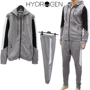 ハイドロゲン HYDROGEN ZIPスウェット/パンツ セットアップ 上下セット 265600/265602-015_GREY_MELANGE