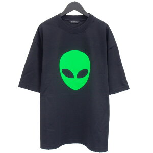 バレンシアガ BALENCIAGA ALIEN ミディアムフィット Tシャツ 半袖 ヴィンテージ ジャージー ティーシャツ カットソー ダメージ加工 クラッシュ加工 612966-TJVK7-9113