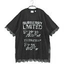 バーバリー Tシャツ メンズ バーバリー BURBERRY レース オーバーレイコーディネートプリント コットンTシャツ 8042696-A1189 BLACK