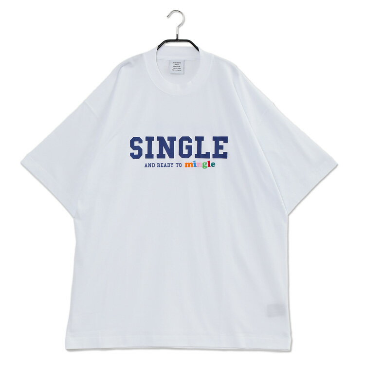 ヴェトモン VETEMENTS SINGLE AND READY TO MINGE 半袖 Tシャツ UE52TR190W-1611-WHITE