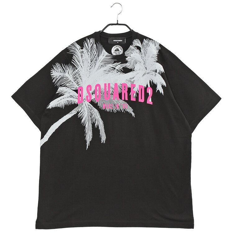 ディースクエアード DSQUARED2 Tシャツ D2 Palms Slouch T-shirt S74GD1098-S23009-900【新作】