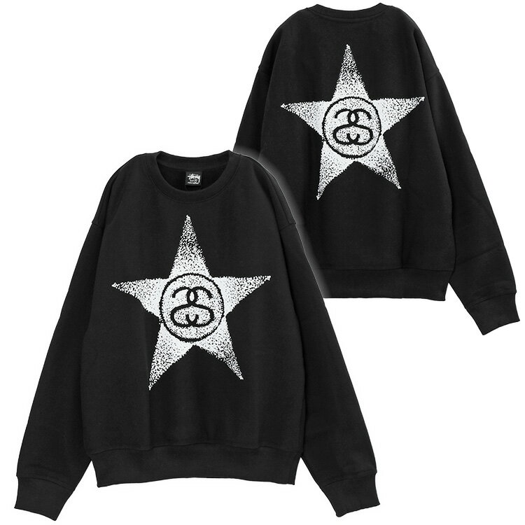 ステューシー STUSSY スウェット STARS CREW 1914887-BLACK【新作】