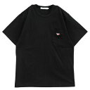 メゾンキツネ MAISON KITSUNE トリコロール フォックス パッチ クラシック ポケット Tシャツ FM00120KJ0010-BLACK【新作】