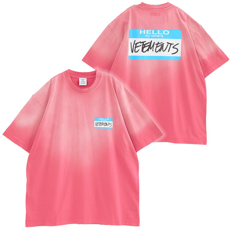 ヴェトモン VETEMENTS Tシャツ My Name Is Vetements Faded T-shirt UE63TR640P-1200-FADED_PINK