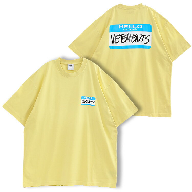 ヴェトモン VETEMENTS Tシャツ My Name Is Vetements Faded T-shirt UE63TR640Y-1200-FADED_YELLOW