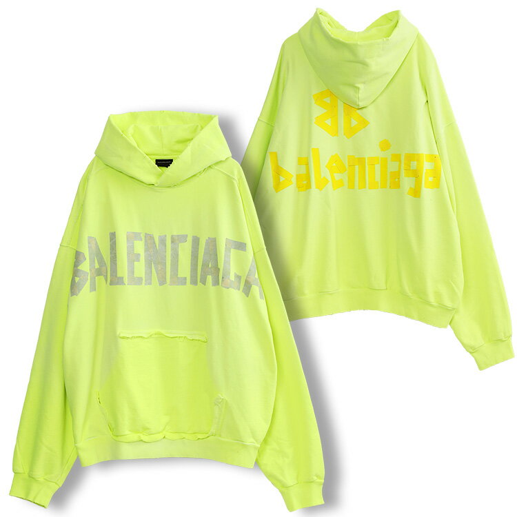 バレンシアガ BALENCIAGA パーカー Tape Type Ripped Pocket Hoodie 744441-TOVB1-7204【新作】