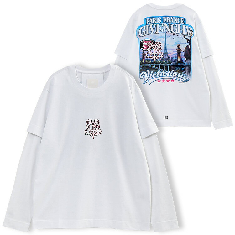 ジバンシィ GIVENCHY ブランドロゴ ワールドツアー Tシャツ レイアード BM71G53YJK-100：WHTE【新作】