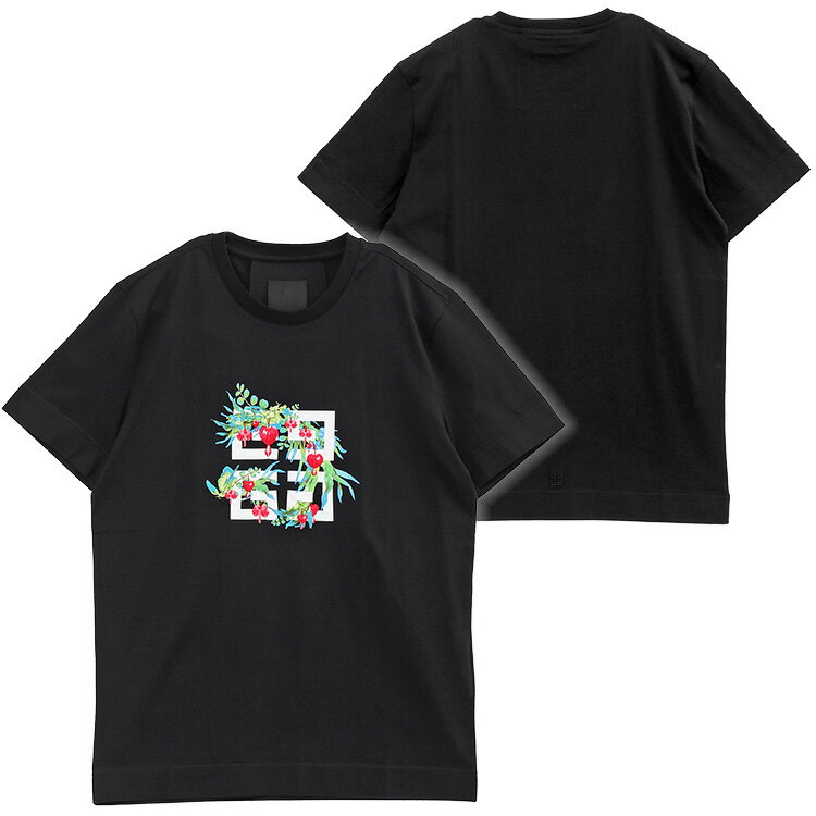 ジバンシィ GIVENCHY Tシャツ 4Gフラワープリント BM716G3YJX-001：BLACK【新作】