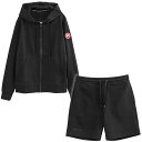 カナダグース CANADA GOOSE 上下セット ジップスウェット ハーフパンツ 7401M HURON FULL ZIP HOODY/7407M HURON SHORTS-61_BLACK【新作】