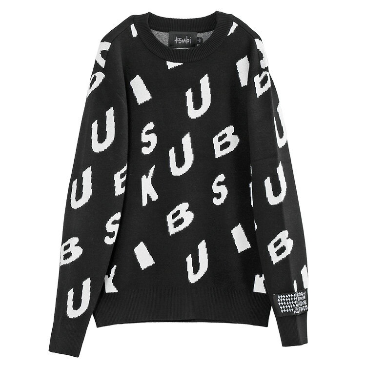 スビ Ksubi Letters ジャカード ニット MFA23KW001-BLACK【新作】
