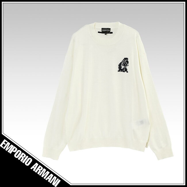 エンポリオアルマーニ EMPORIO ARMANI セーター ハイゲージ フレンチブルドッグ刺...