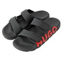 ヒューゴボス HUGO BOSS HUGO ロゴサンダル タッチクロージャー ダブルストラップ 50542042-001_BLACK【新作】