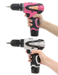 超カワ女性専用本格充電式電動ドライバー12V軽量パワフル女性用DIYツールブランド【DIYGirls】木工から家具組立までこなせるオールインワンドリルまで付いたお得なセットコードレスビットセット電動ドリル初心者