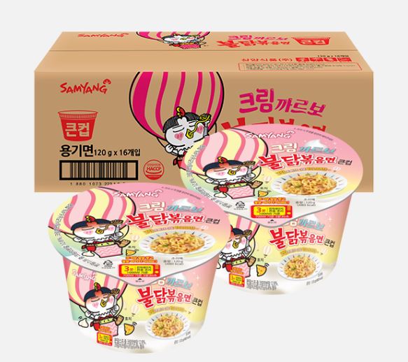 三養　クリーム カルボ ブルダック炒め カップ麺　大　120gx16個 1ケース　/韓国食品 韓国ラーメン ブルダックシリーズ