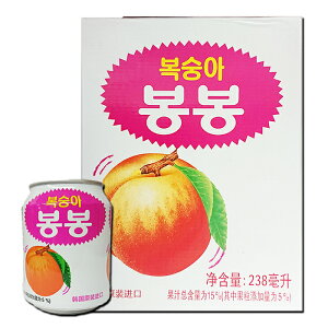 ヘテ　桃 ボンボンジュース　おろし 桃ジュース　缶 238mlx12本 1ケース