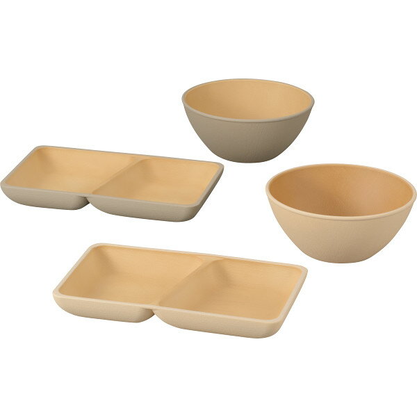 アースカラー　スクエアプレート・ボウルペアセット