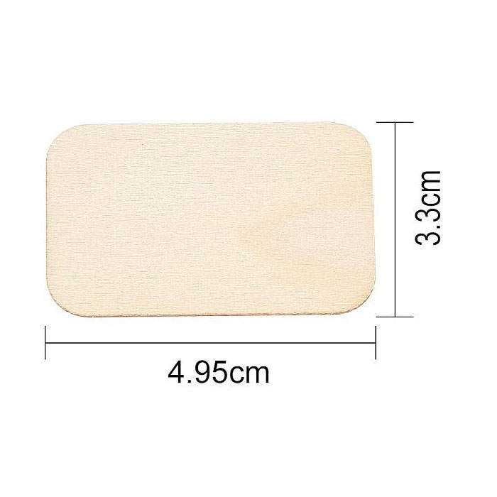 Rakuten - 【レーザー加工対応】ミニウッドプレート 3.3×4.95cm｜角丸 長方形｜DIYクラフト・彫刻・絵画・結婚式装飾に最適