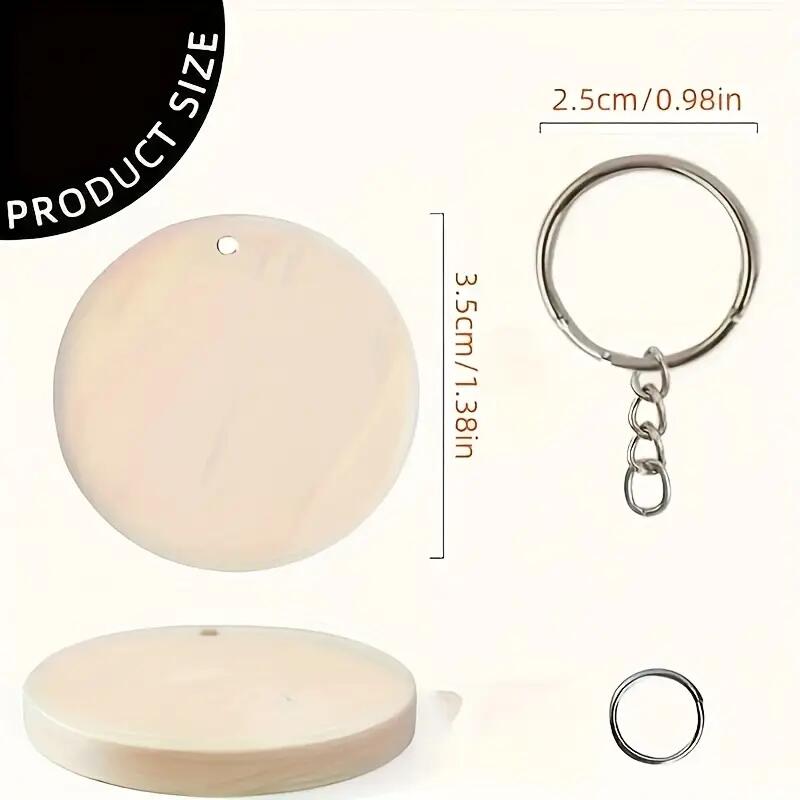 Rakuten - 名入れ可 木製ラウンドキーホルダー 直径3.5cm｜ナチュラル素材でオリジナル制作に最適｜DIY・ノベルティ・推し活グッズに◎
