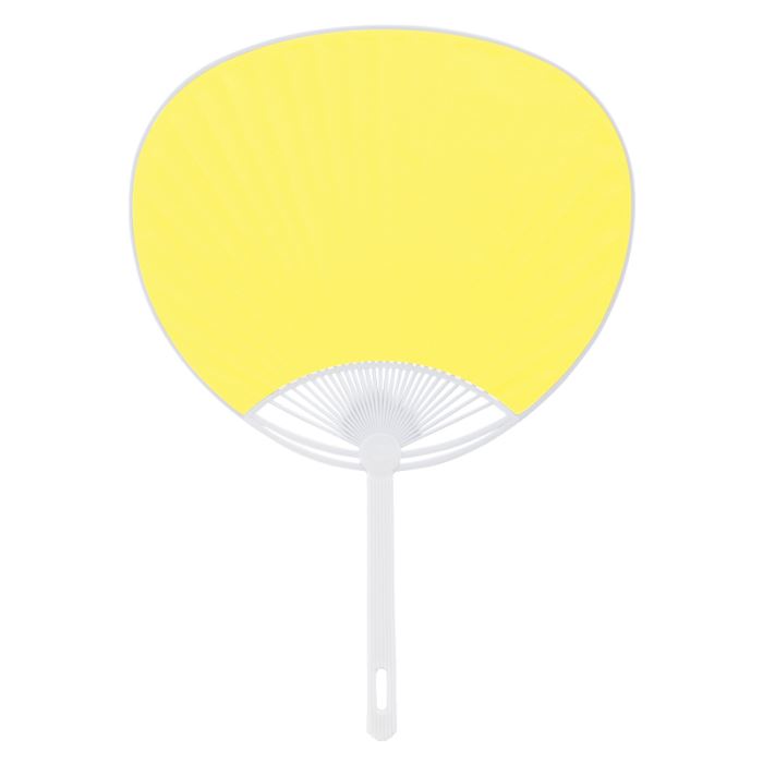 ポリ　五色うちわ　黄（10本単位）※取寄商品（納期要確認）