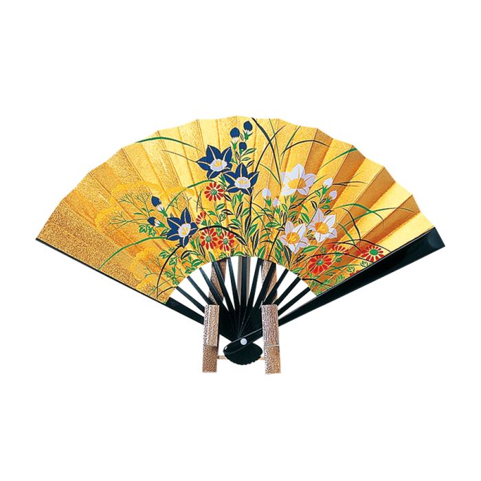 金箔地黒骨 秋草 5寸（10本単位）※取寄商品（納期要確認）