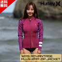 HURLEY ハーレー ADVANTAGE PLUS 2MM ZIP JACKET GZFZJK24 2024年 レディース ウェットスーツ 長袖 タッパー ピンク