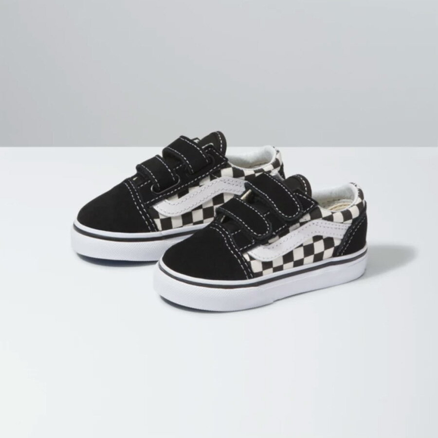 バンズ ベビー シューズ オールドスクールV 黒/白 チェック【送料無料！即納】VANS Toddler Old Skool V (Primary Check)black/white【あす楽対応_関東】