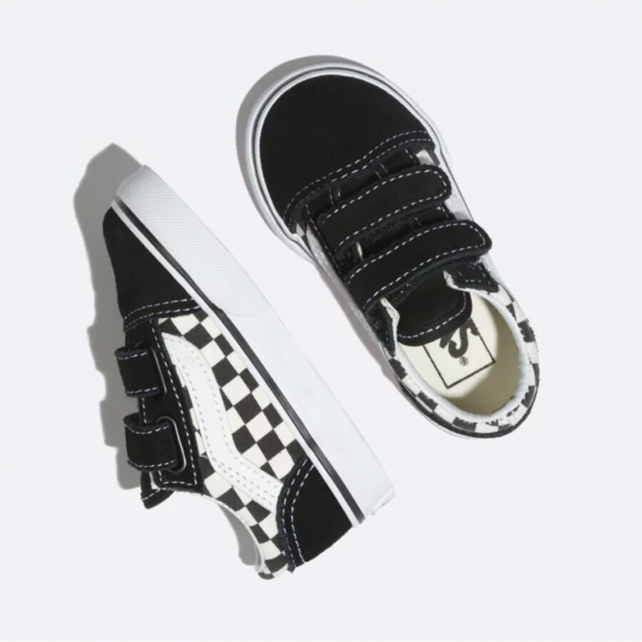 バンズ ベビー シューズ オールドスクールV 黒/白 チェック【送料無料！即納】VANS Toddler Old Skool V (Primary Check)black/white【あす楽対応_関東】