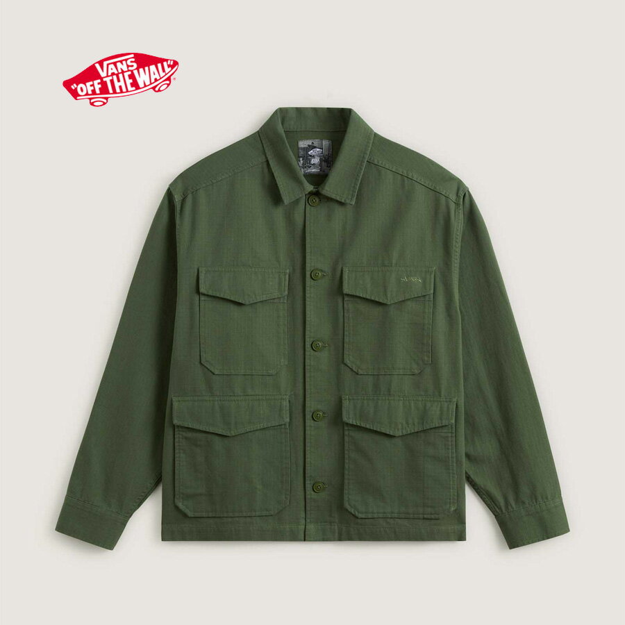 Rakuten - ヴァンズ スケートミリタリーオーバーシャツ by Atiba Jefferson グリーン VANS SKATE ATIBA HAZE MILITARY OVERSHIRT Pine Forest