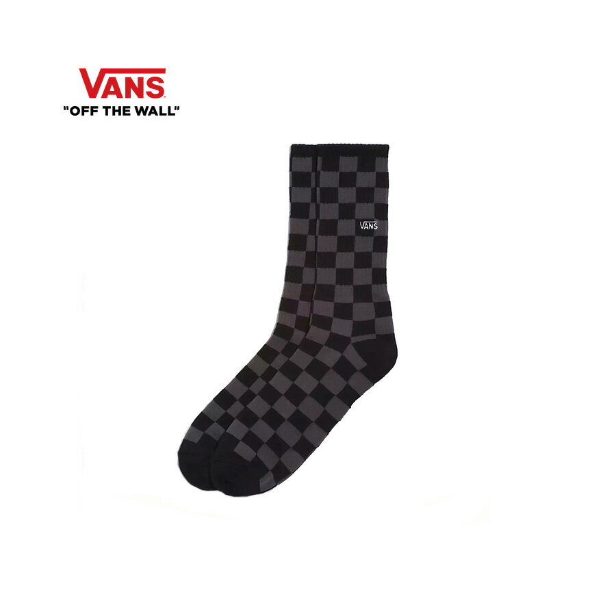 ヴァンズ ソックス チェッカーボード クルー 黒/チャコール VANS SOCKS CHECKERBOARD CREW Black/charcoal レターパック発送（日時指定不可）