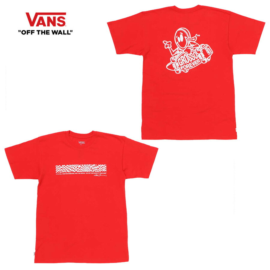 楽天スーパーSALEポイント10倍 バンズ 半袖 Tシャツ グロッソ スケート 赤【送料無料！即納】VANS S/S TEE GROSSO SKATE Racing red 【あす対応_関東】クリックポスト(ポスト投函)発送 35％オフ お買い得品