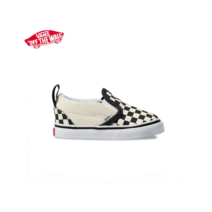 Х ˥ 塼 åݥ V å̵¨ǼVANS Toddler SLIP-ON V (Checkerboard)black/whiteڤб_