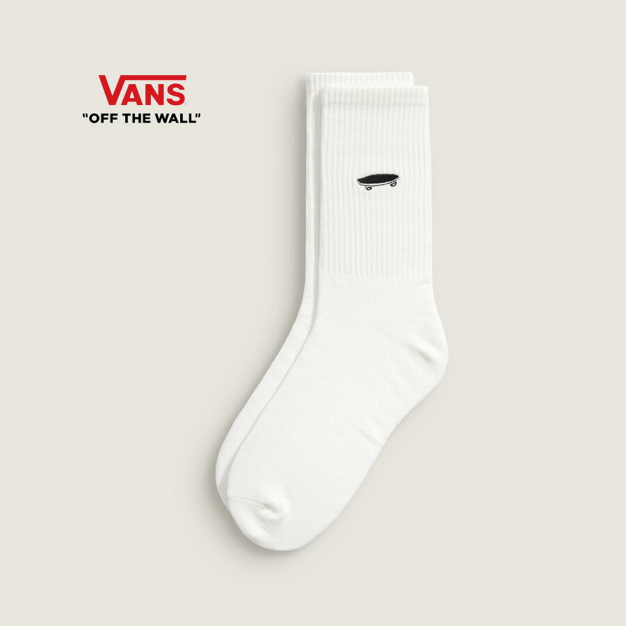 ヴァンズ ソックス ソルトンクルー 白 VANS SOCKS SALTON CREW White 毎日使いやすいシンプルなクルー丈ソックス ネコポス発送(日時指定不可)