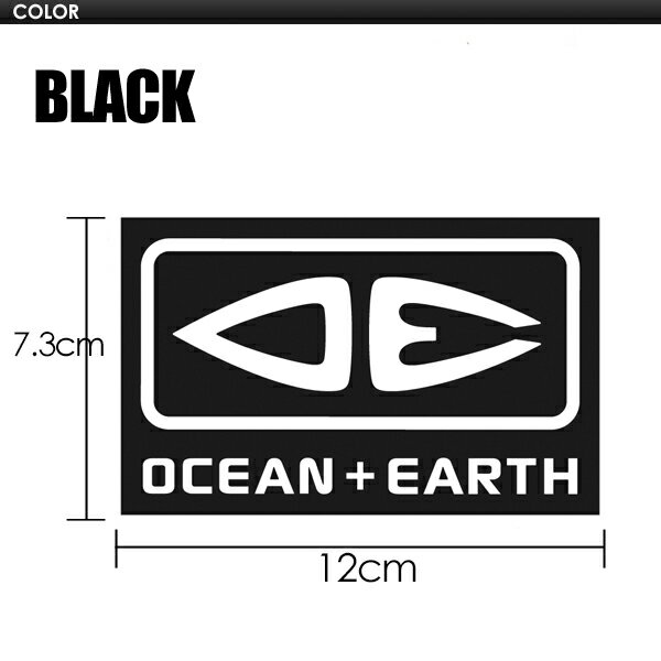 OCEAN&EARTH オーシャンアンドアース ステッカー メール便対応可●O&Eステッカー ブラック 2